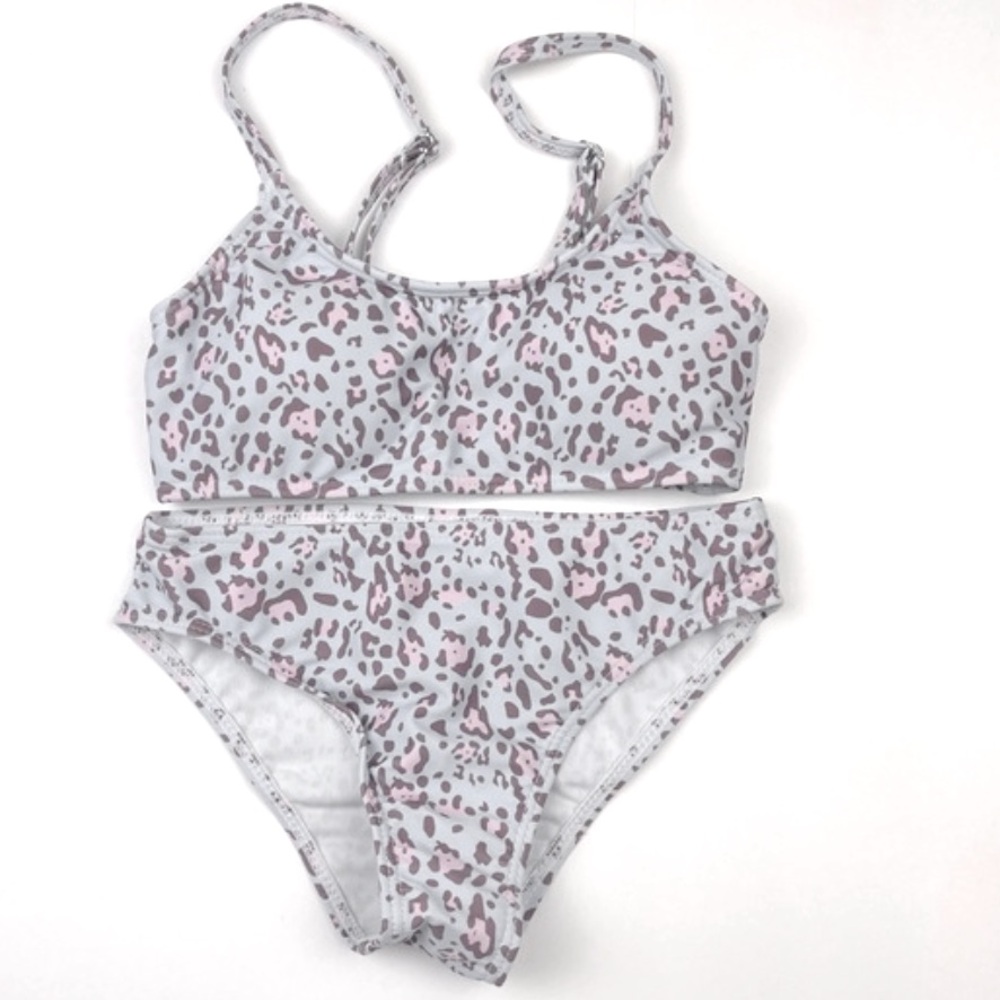 Periwinkle Cheetah Print (Size 7) Girl’s 2 piece Swimsuit NWT